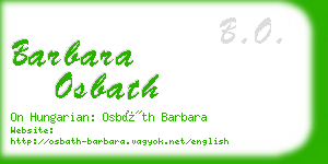 barbara osbath business card